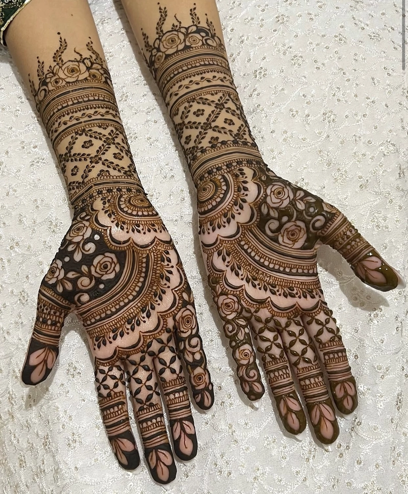 rose flower flower stylish back hand mehndi design