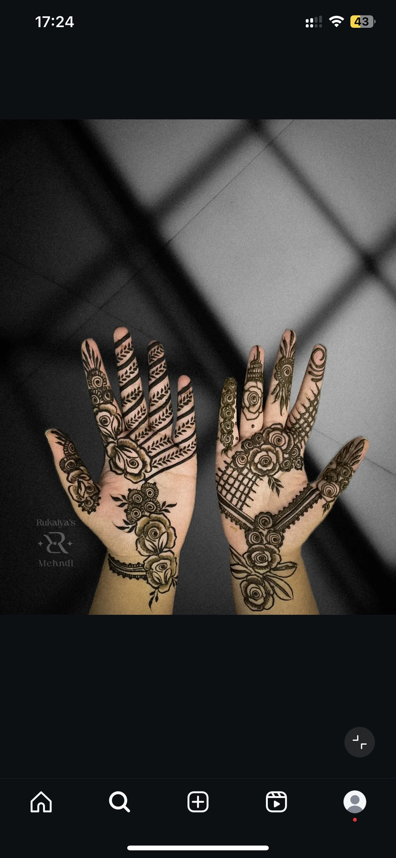rose flower mehndi design front hand
