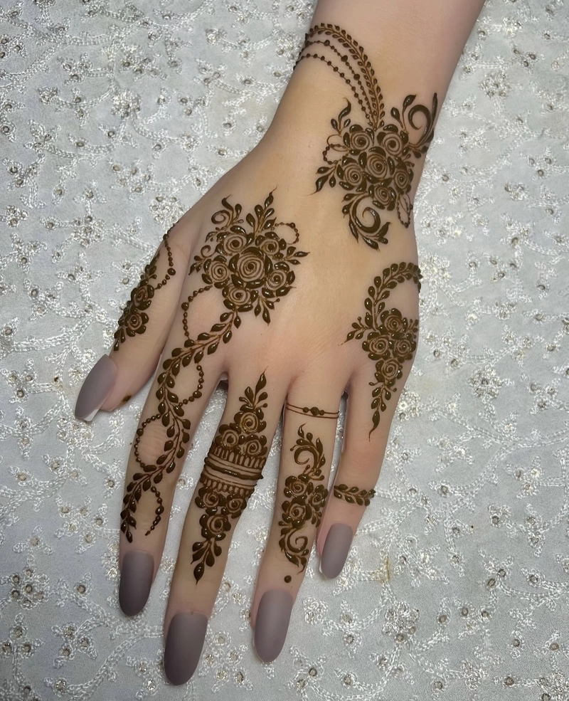 rose flower mehndi design simple easy and beautiful