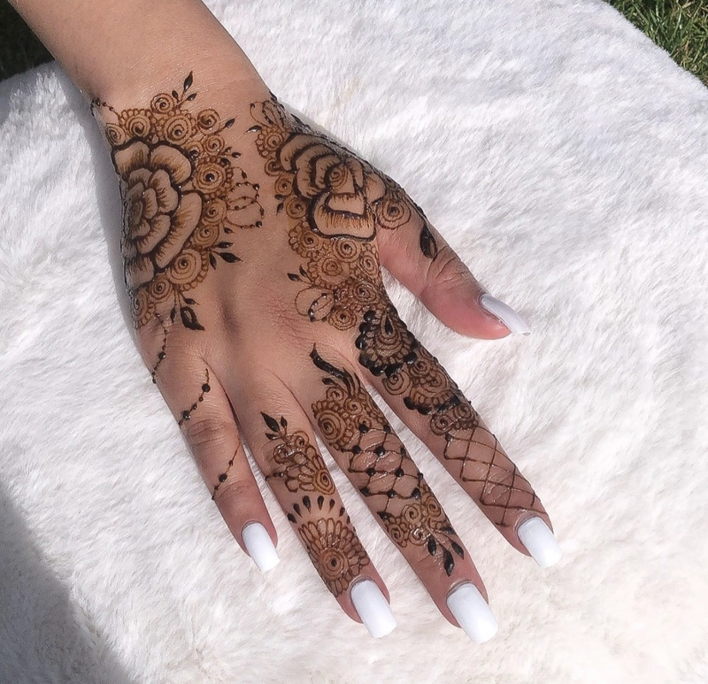 rose flower mehndi design simple