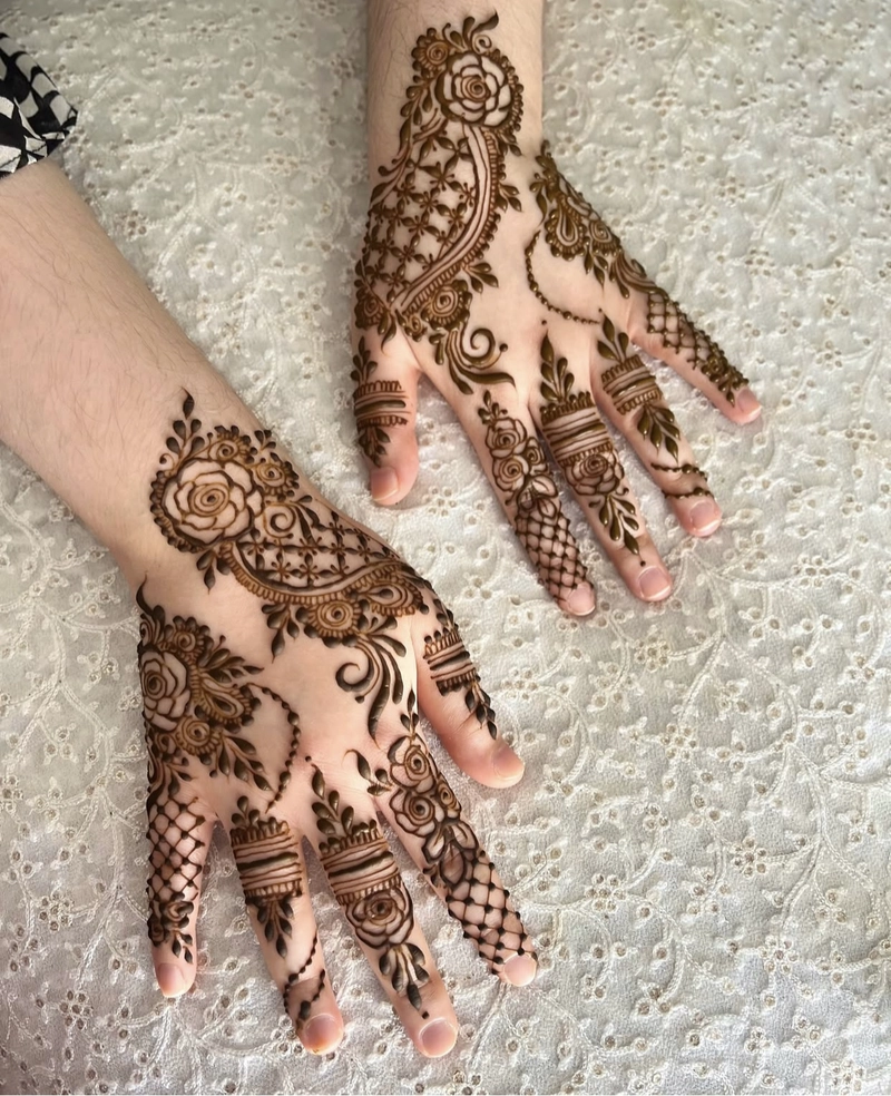 rose flower mehndi tattoo design