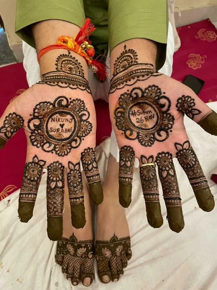 royal groom mehndi design simple