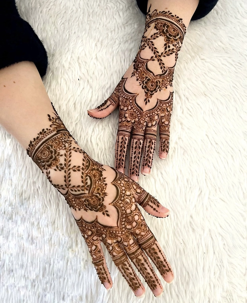royal rose mehndi design back hand