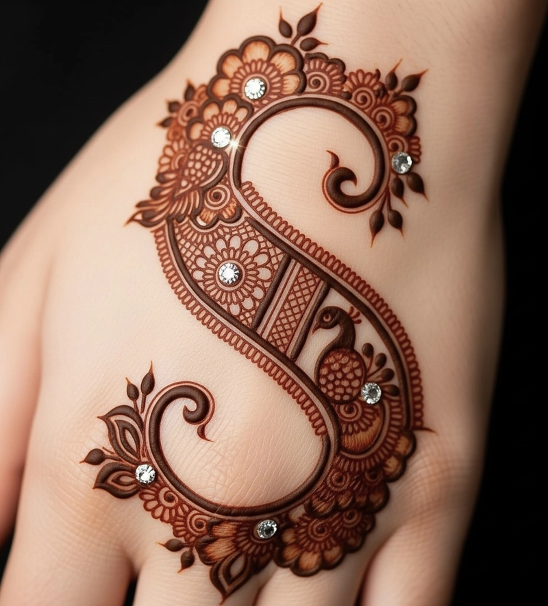 s name letter mehndi design