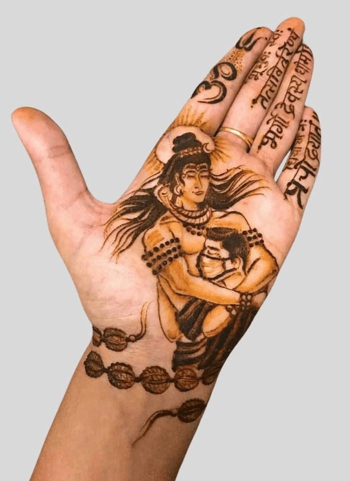 shiv ji mahadev mehndi design