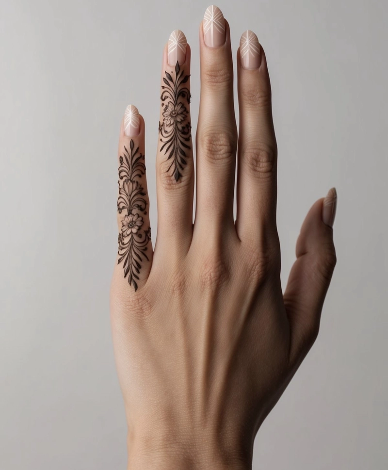 simple and easy mehndi design only fingers