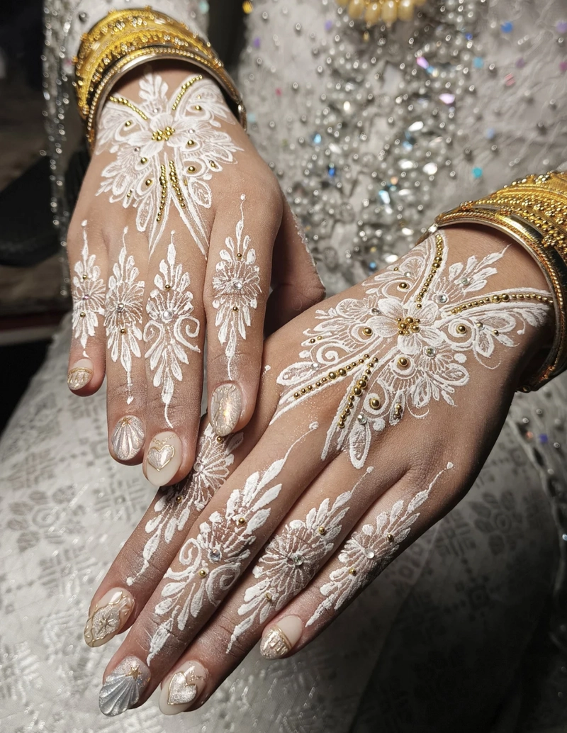 simple bridal stylish back hand mehndi design