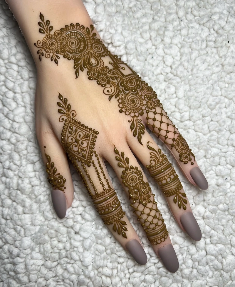 simple finger mehndi royal easy back hand mehndi design
