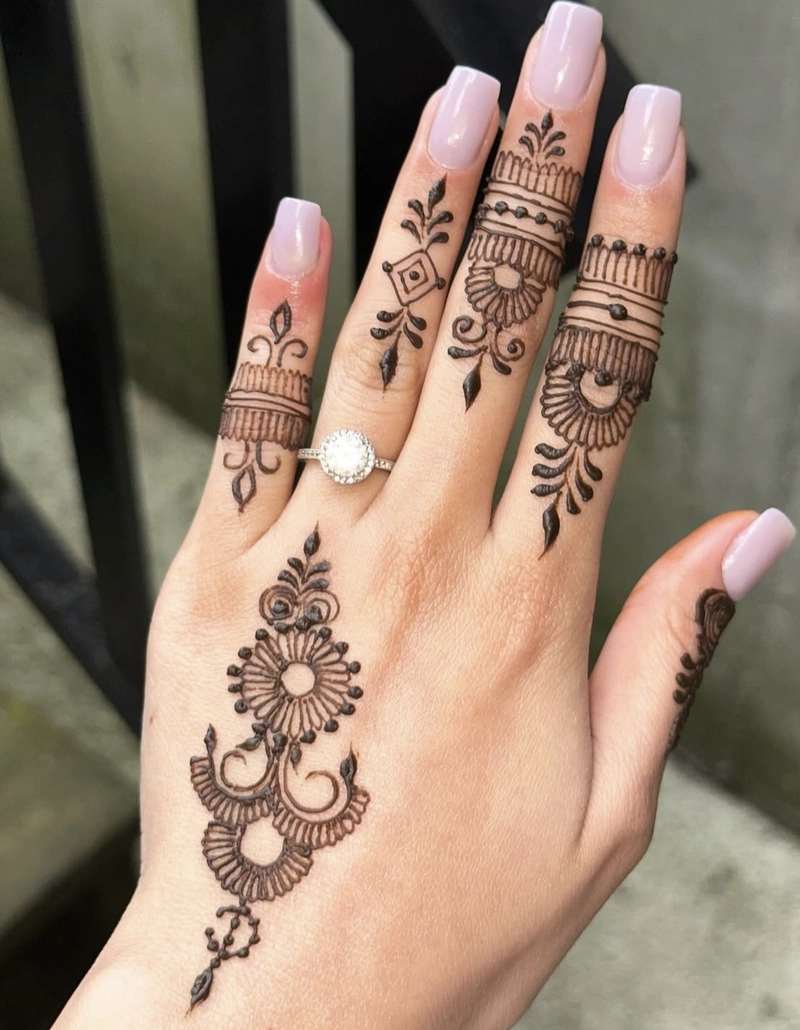 simple flower mehndi design photo