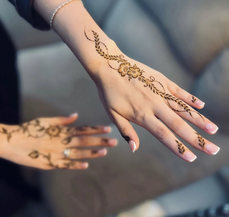 simple flower mehndi design pinterest