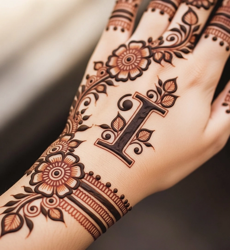 simple i mehndi design