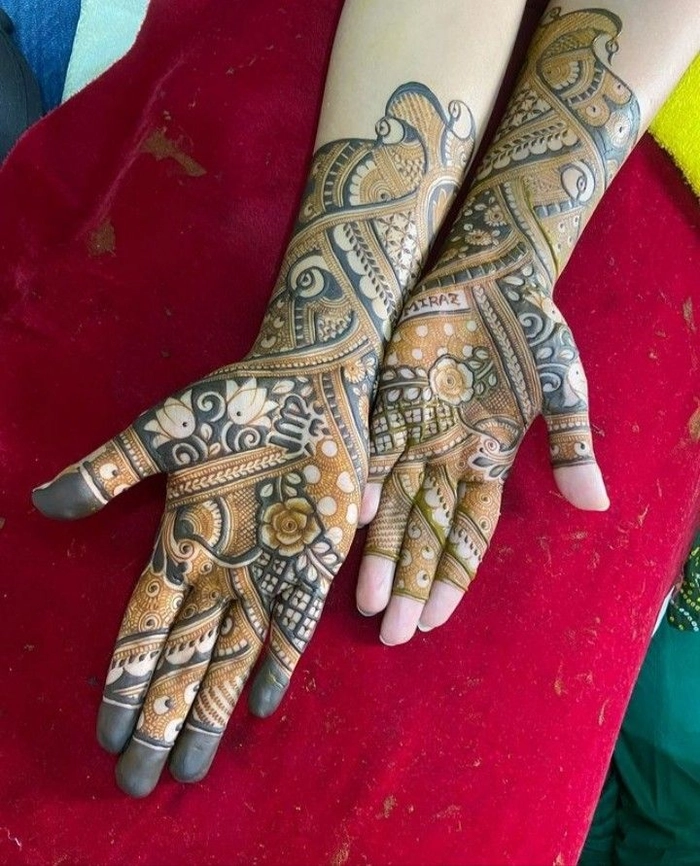 simple indo western mehndi design