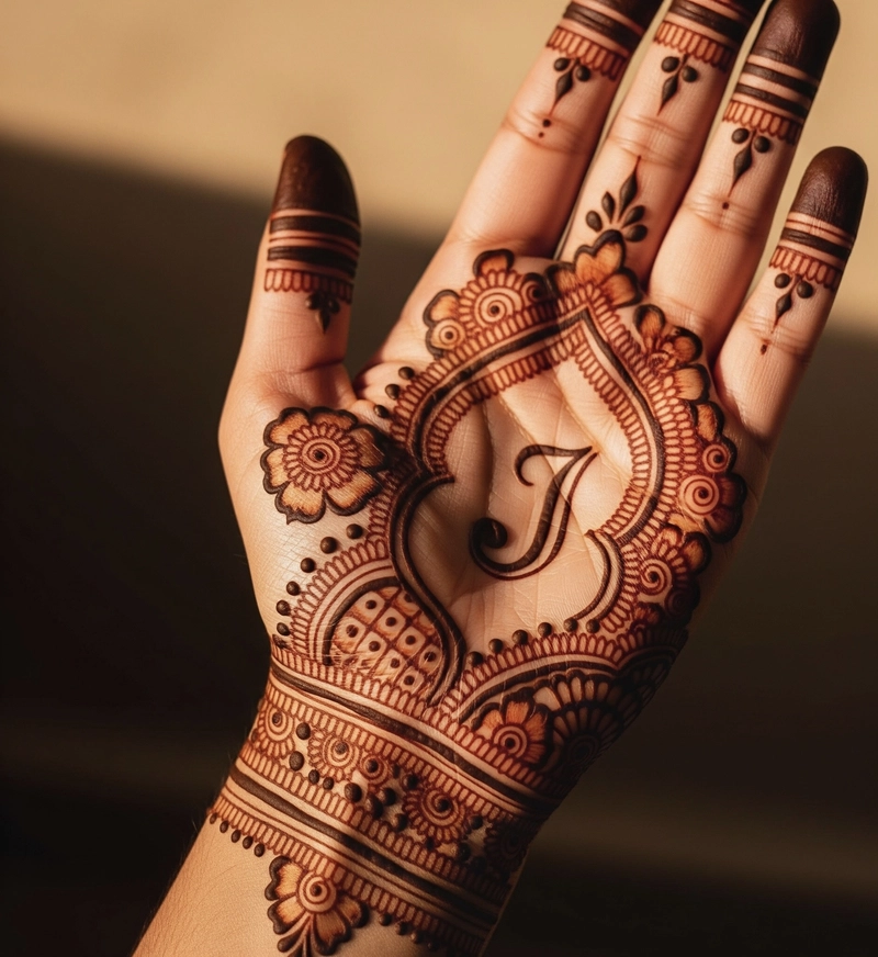 simple j mehndi design