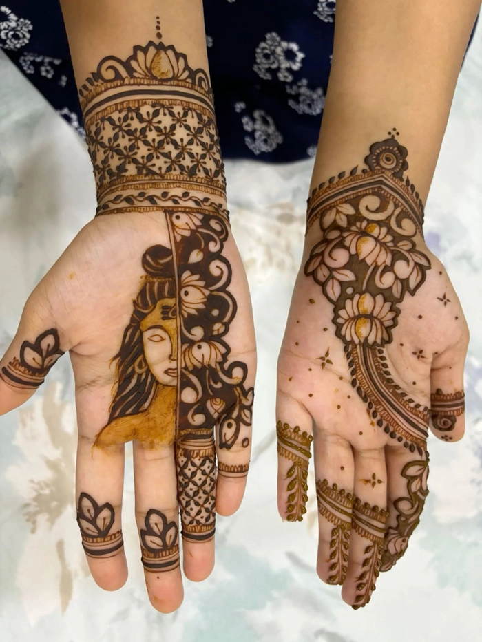 simple mahadev mehndi design