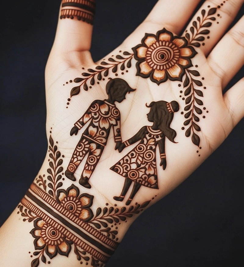 simple mehendi couple tattoos