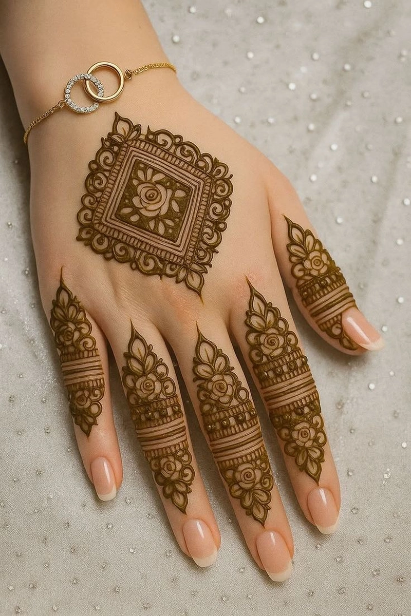 simple mehendi design indian back hand