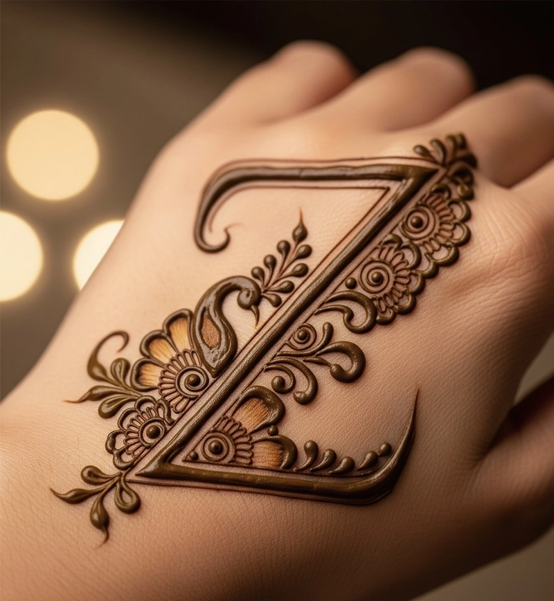 simple z mehndi design