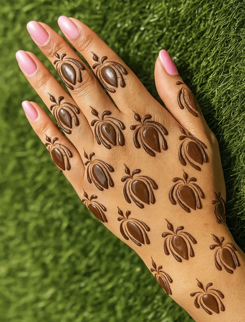 small lotus mehndi design