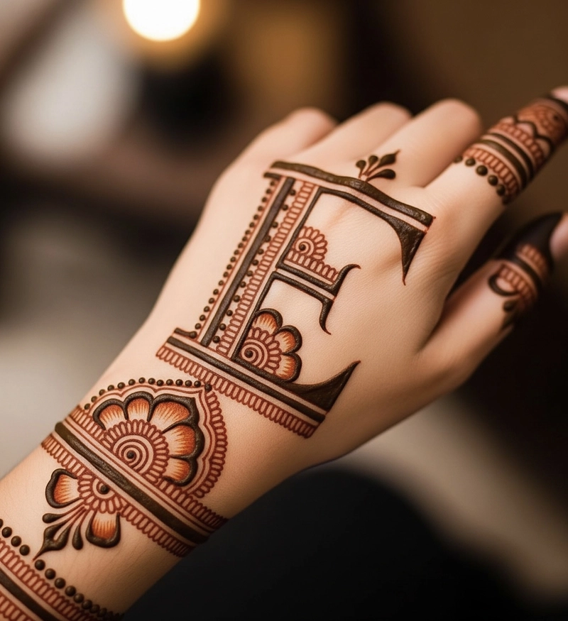 stylish back hand mehndi designs e photo