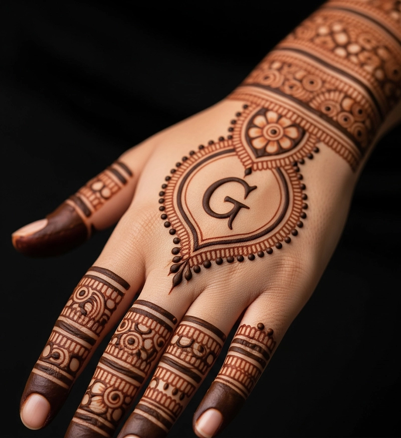 stylish g mehndi design