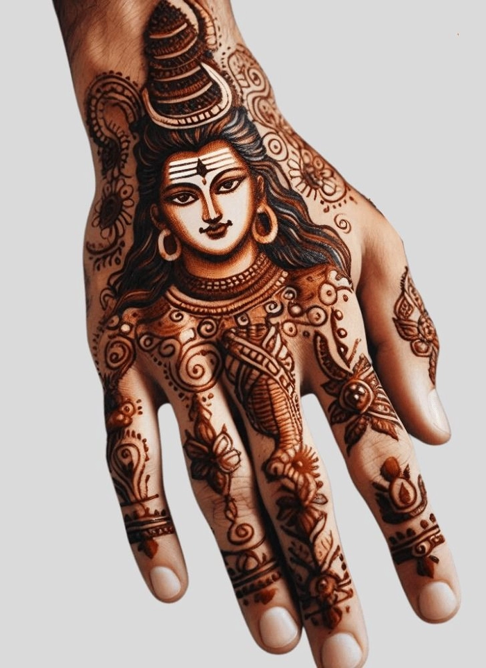 stylish mahadev mehndi design