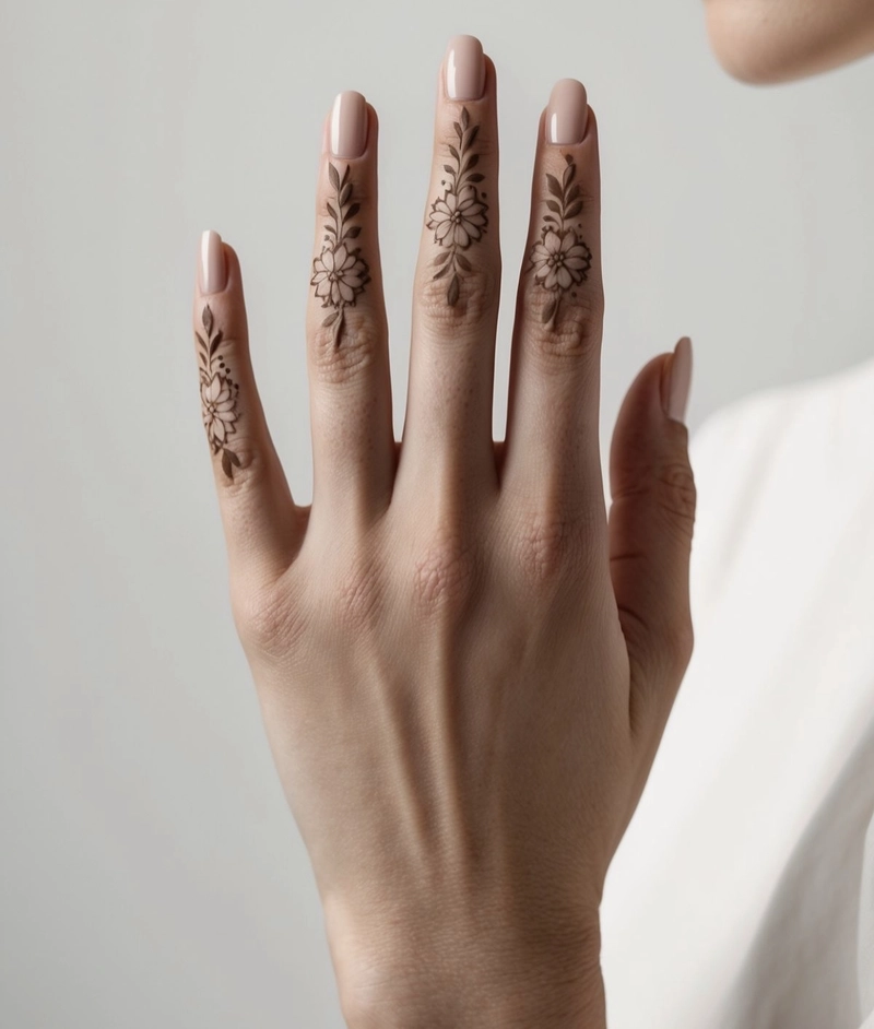 stylish mehndi design only fingers
