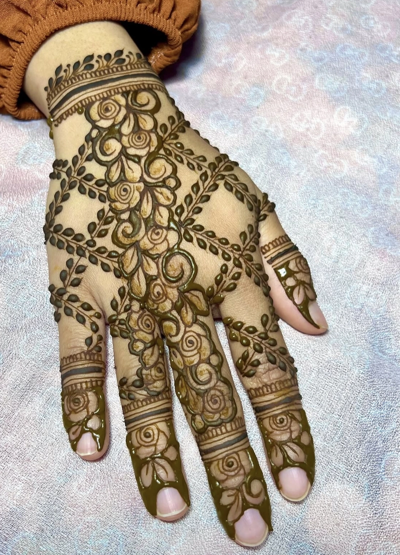 stylish royal easy back hand mehndi design