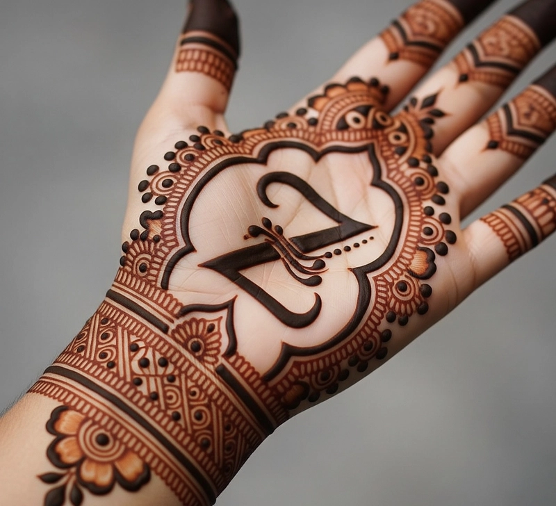 stylish z mehndi design