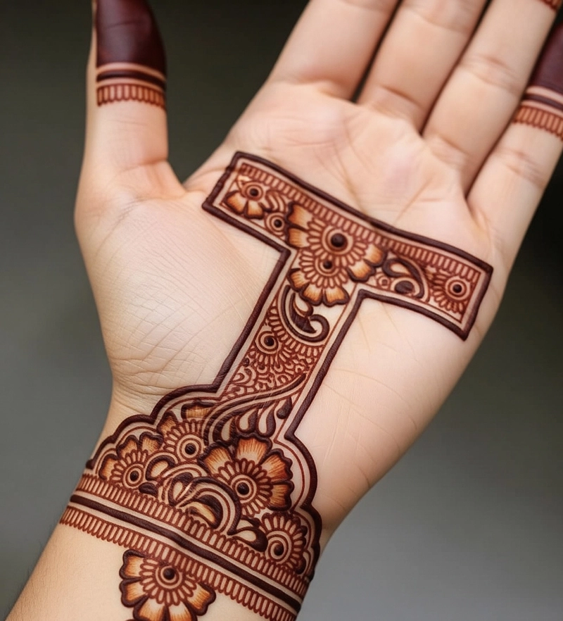 t letter mehndi design simple and beautiful