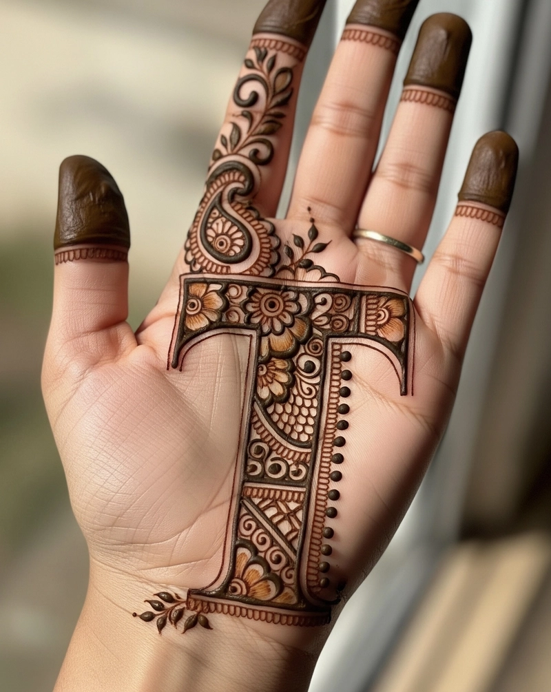 t name mehndi design simple
