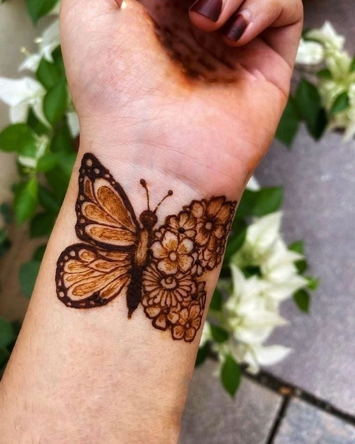 tattoo butterfly mehndi design