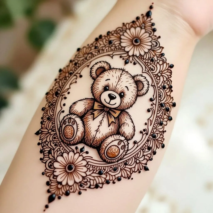 teddy bear mehndi designs arabic