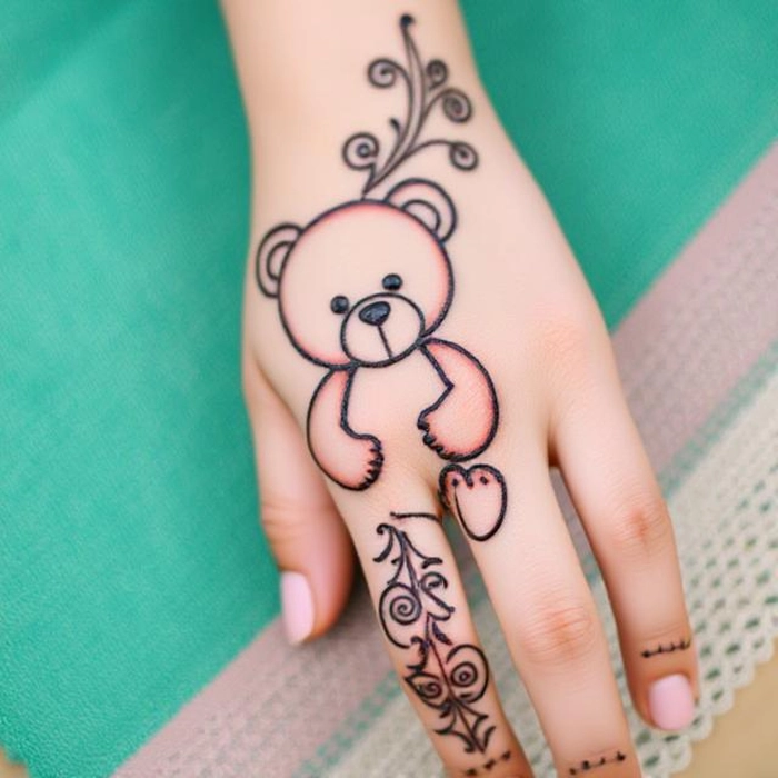 teddy design mehndi