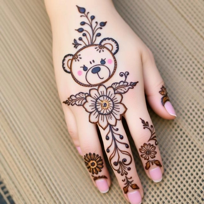 teddy mehndi design