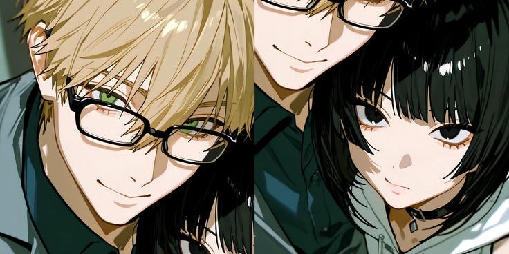 those anime couple dp photos glowing with gentle romantic