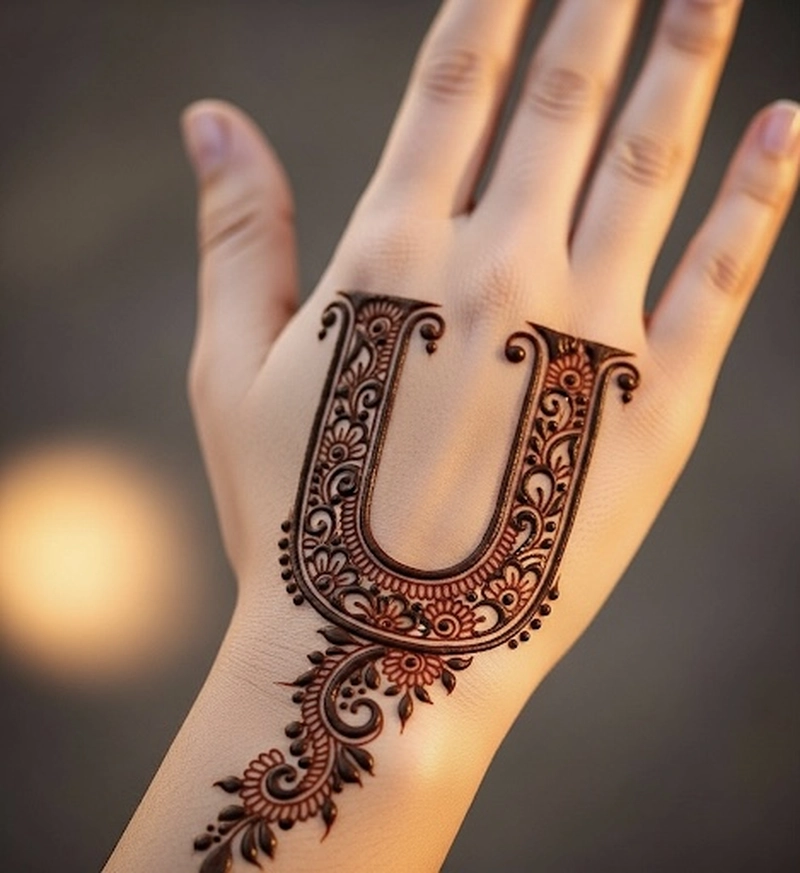u name back hand mehndi