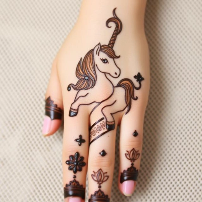 unicorn mehndi easy