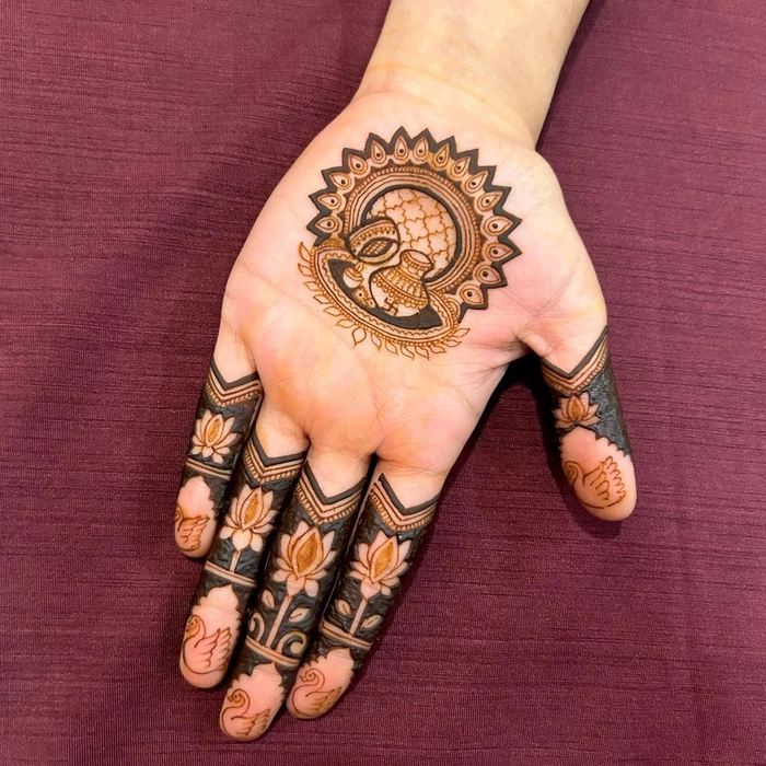 unique front hand mehndi designs