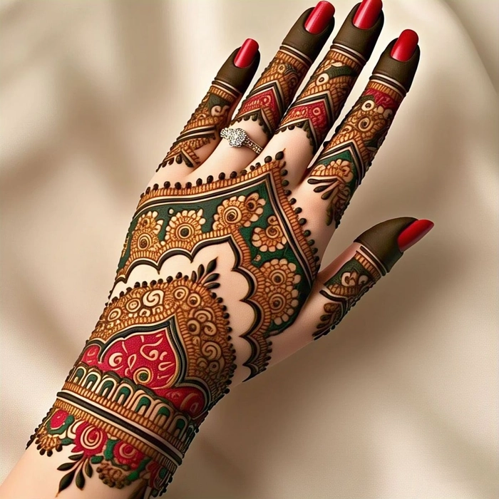 unique mehndi designs front hand simple