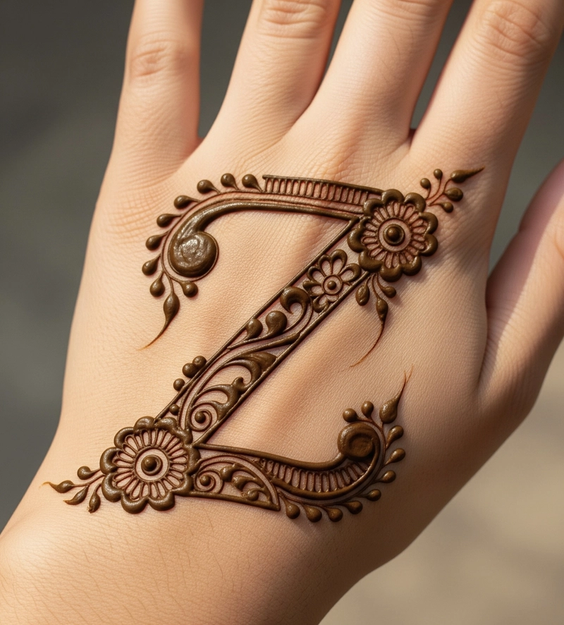 unique z mehndi design pic