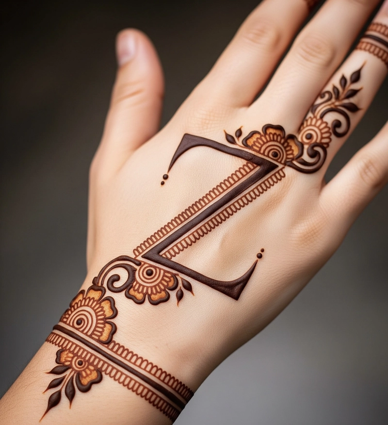 unique z mehndi design