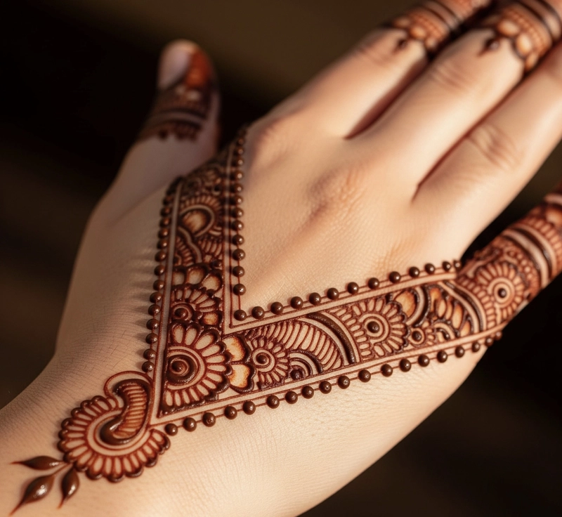 v mehndi design back hand