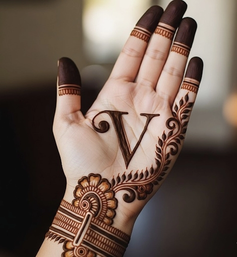 v name mehndi design photo