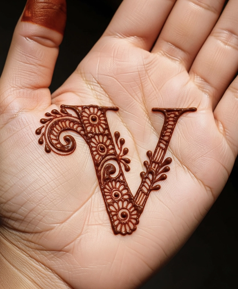 v shape mehndi design simple photo