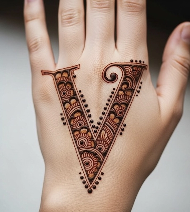 v style mehndi design