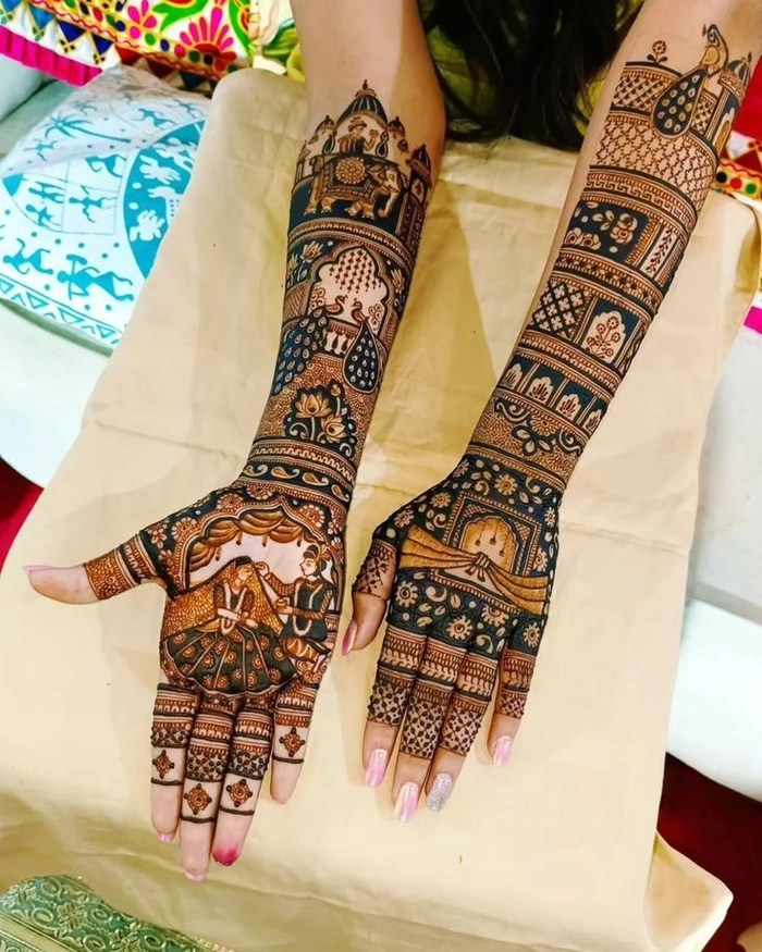 western mehndi design back hand simplewestern mehndi design full hand
