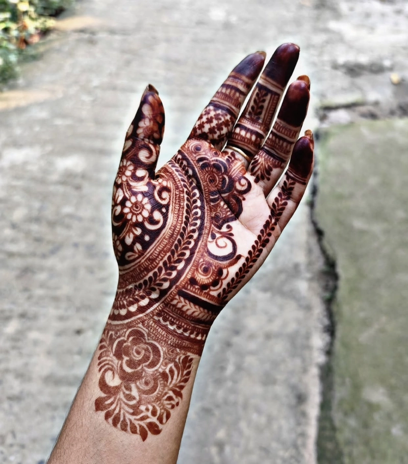 xmehndi design back hand mandala
