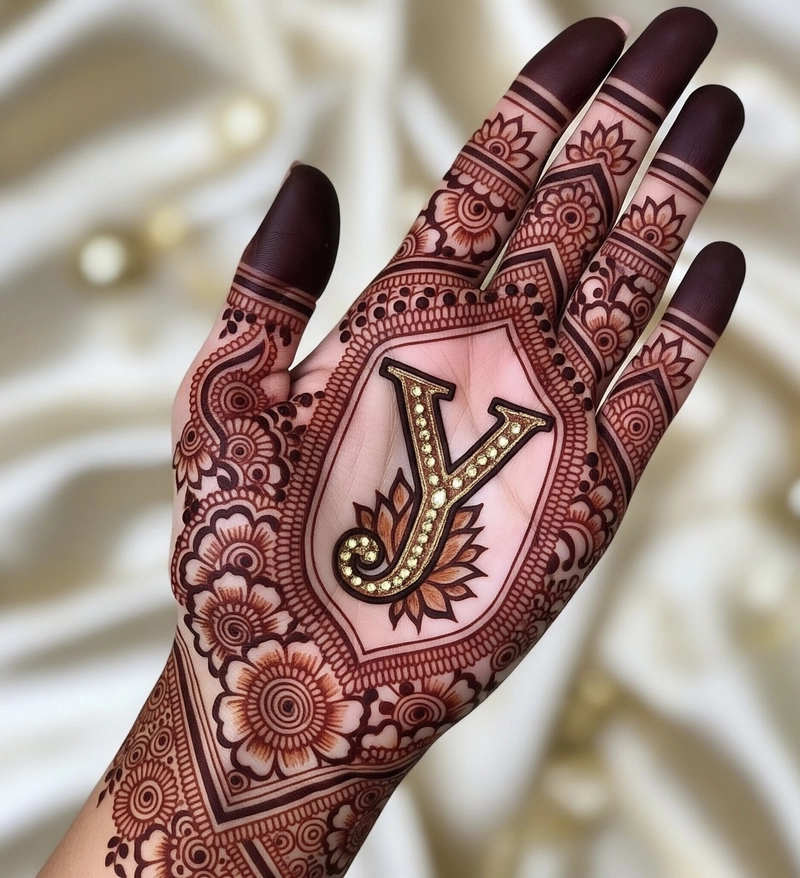 y letter mehndi design