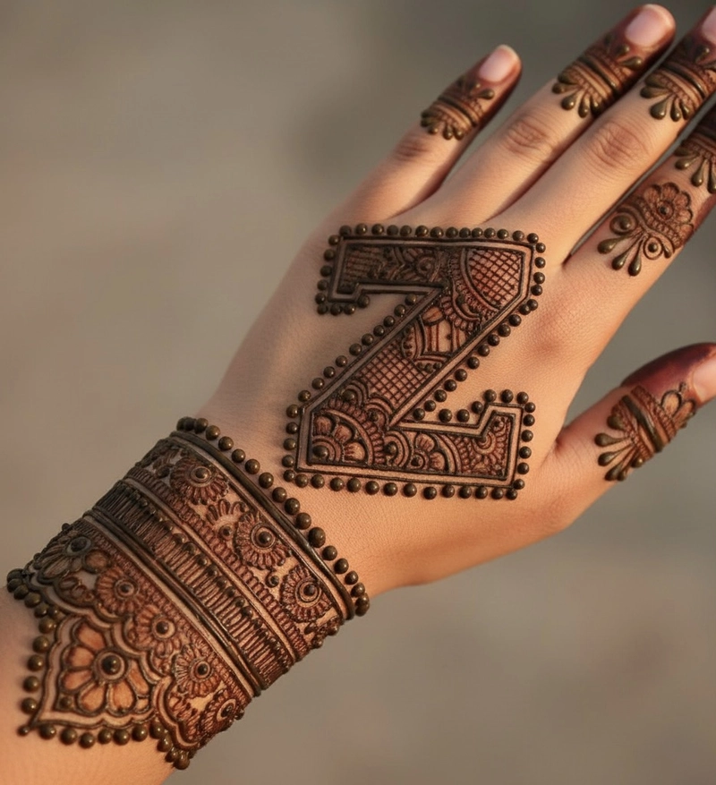 z mehndi design for back hand pic