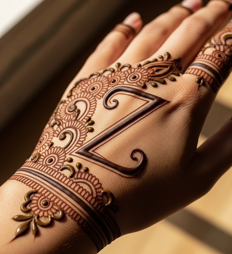 z mehndi design for front